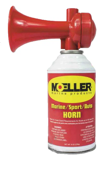 054300-10 – MOELLER Air Horn, Round Plastic With 8 Ounce Refill Push Button 120 Decibels At Over 3 Feet UPS-Able For ...
